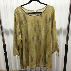 CJ Banks Gold and Brown Tunic Top